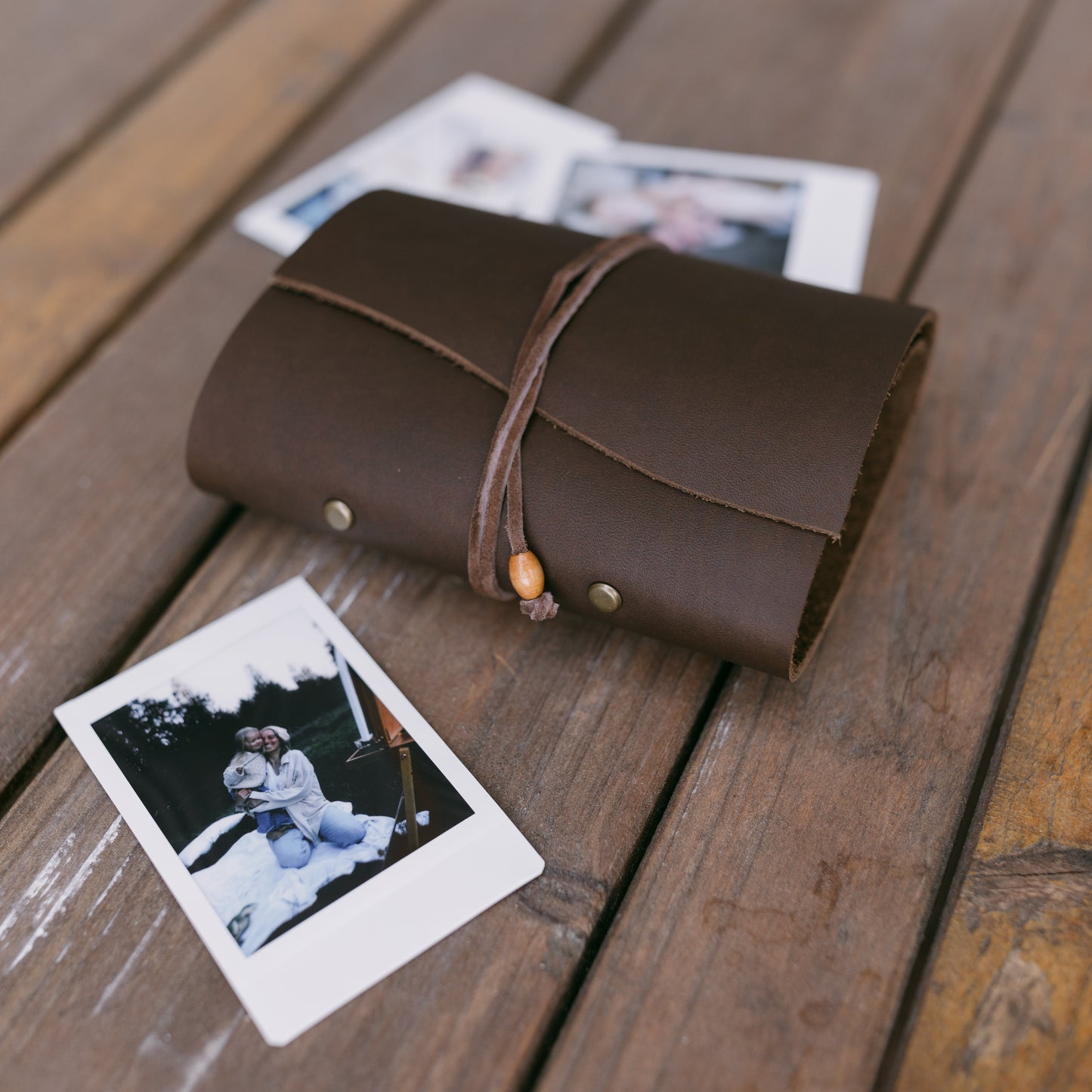 Polaroid Handmade Leather Photo Book (Brown Trifold) - KWLeatherCo