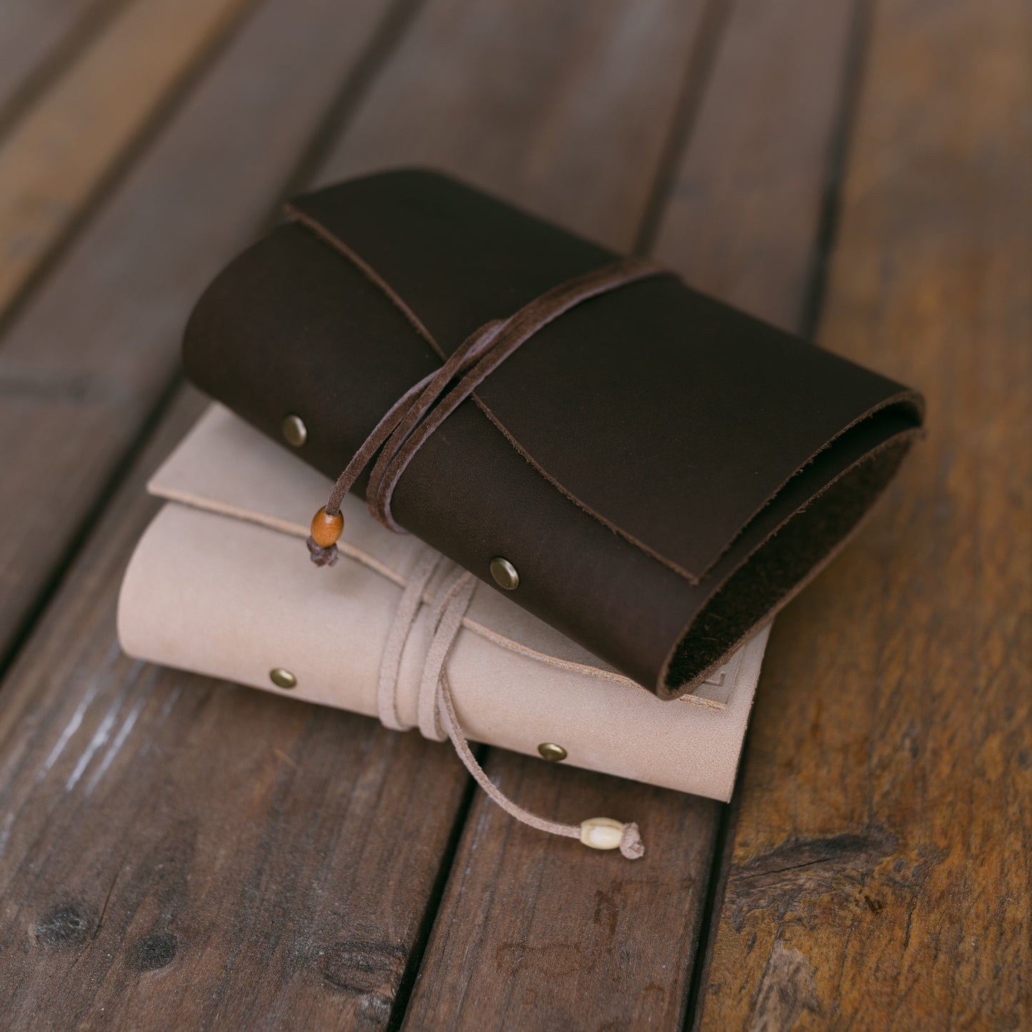 Polaroid Handmade Personalized Leather Photo Book (Brown & Sand) - KWLeatherCo