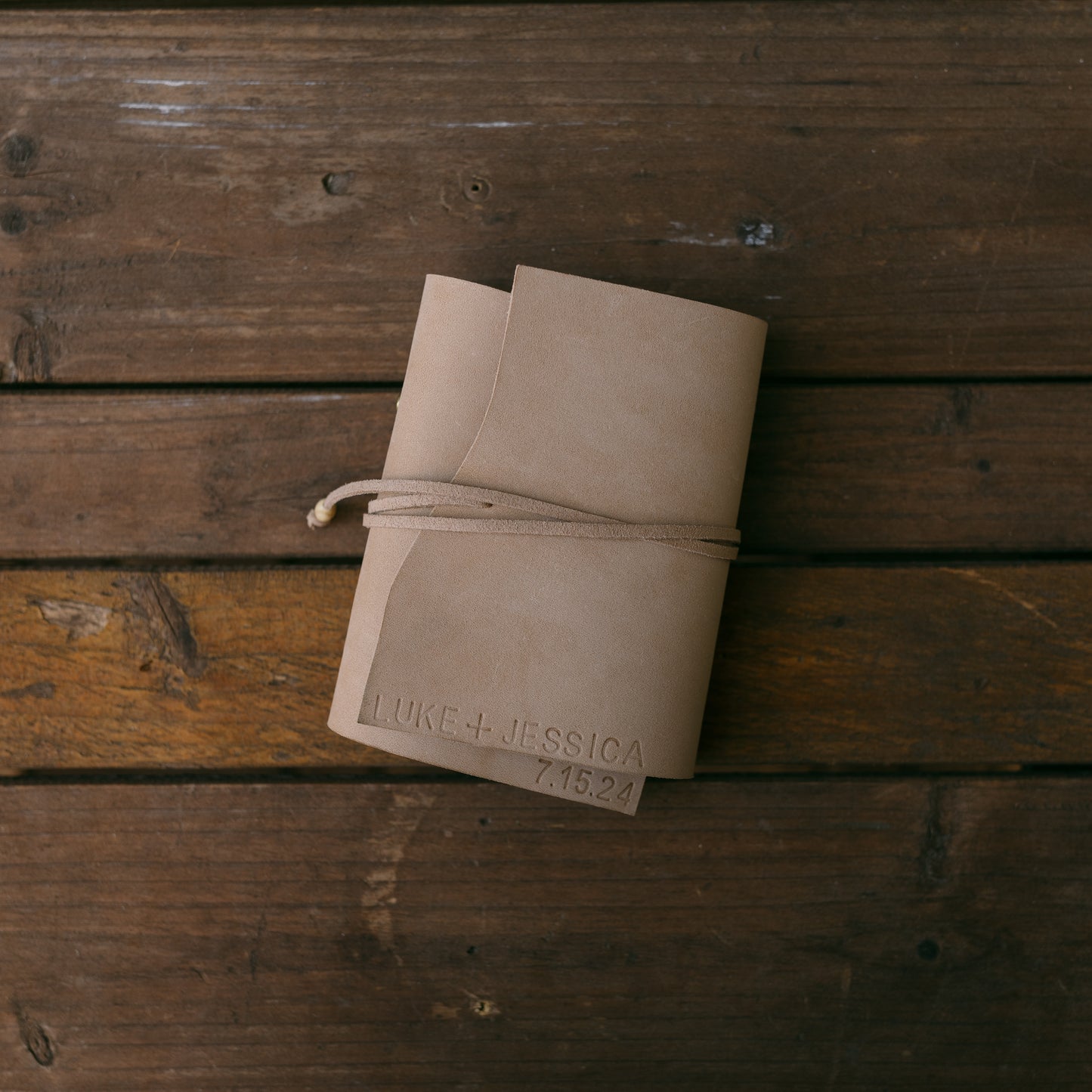 Polaroid Handmade Personalized Trifold Leather Photo Book (Sand) - KWLeatherCo